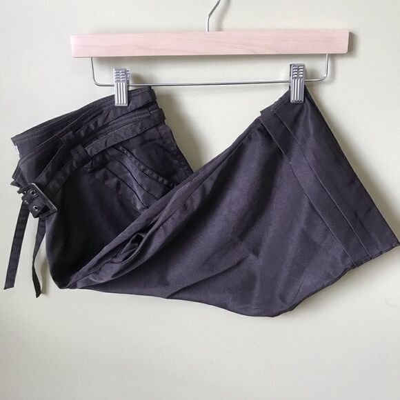 Dark Brown Knee Length Shorts with 2 Strap Belt - Picture 3 of 6